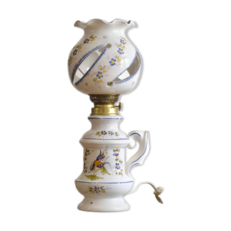 Handmade earthenware lamp from Moustiers
