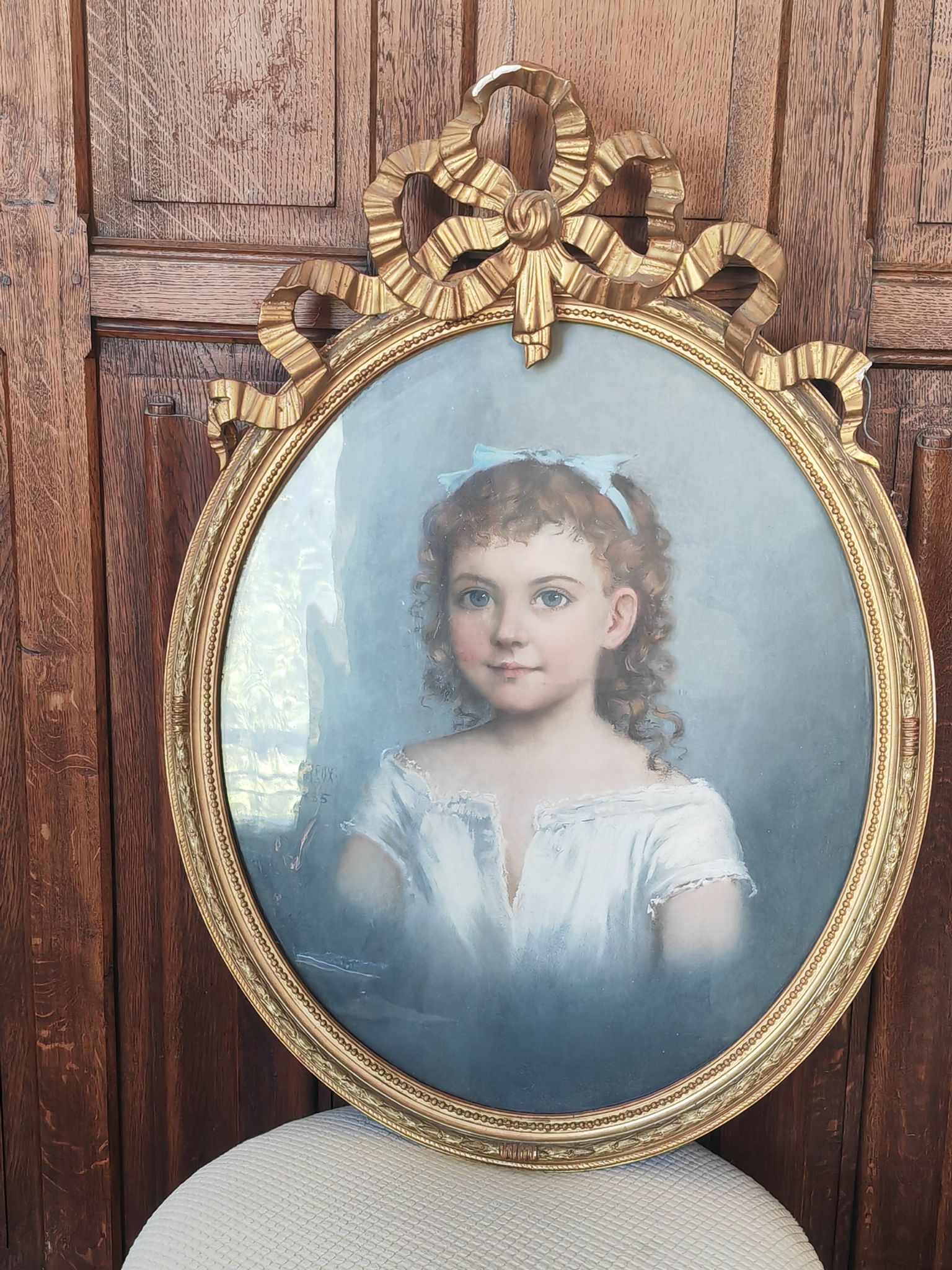 Framed 19th-century pastel
