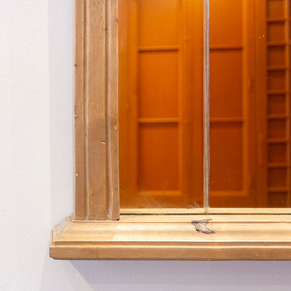 Beech wood framed mirror, Spain, 1940's, 168x88 cm