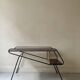 Modernist TV/Hifi table in wood & metal by J. Hitier, French design 1950.