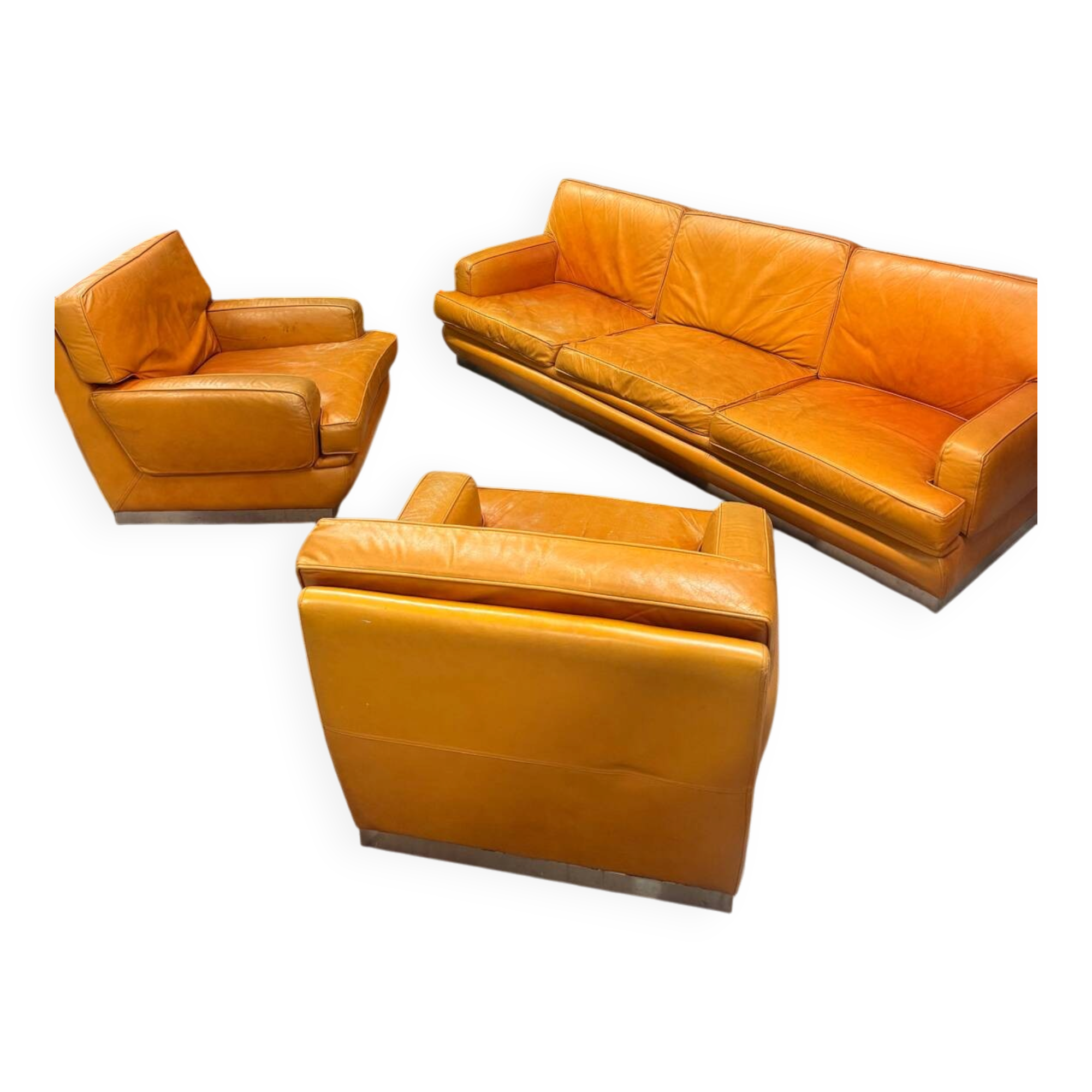 Sofa set + 2 vintage armchairs Roche Bobois - 1970