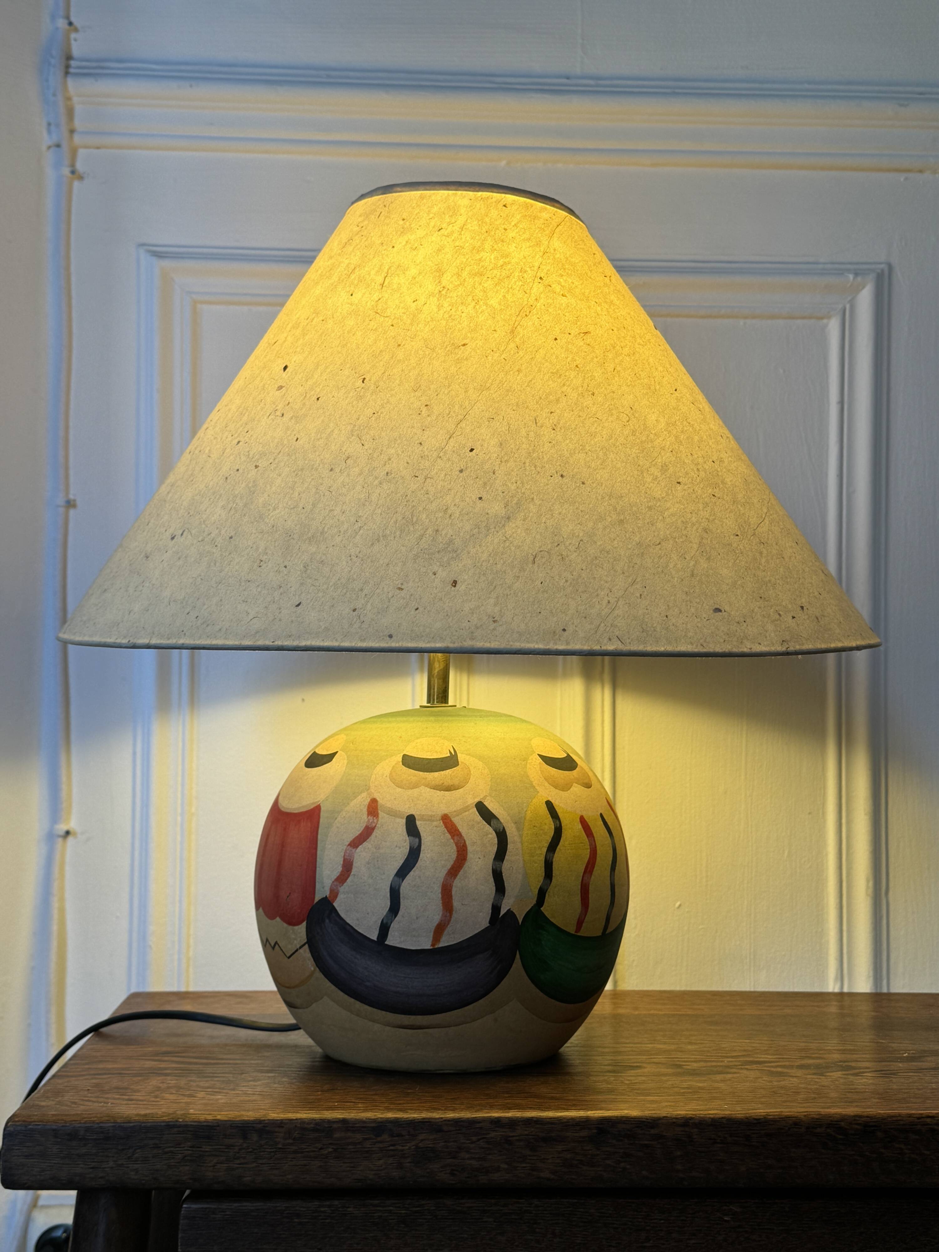 Vintage wooden bedside lamp