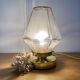 Table lamp globe vintage art deco white and gold