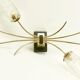 Wall lamp with brass rods and glass lampshade, 1960s