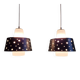 A pair of Scandinavian pendant lights in white opaline and black lacquered metal, 1960.