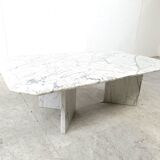 Vintage white marble coffee table, 1970s