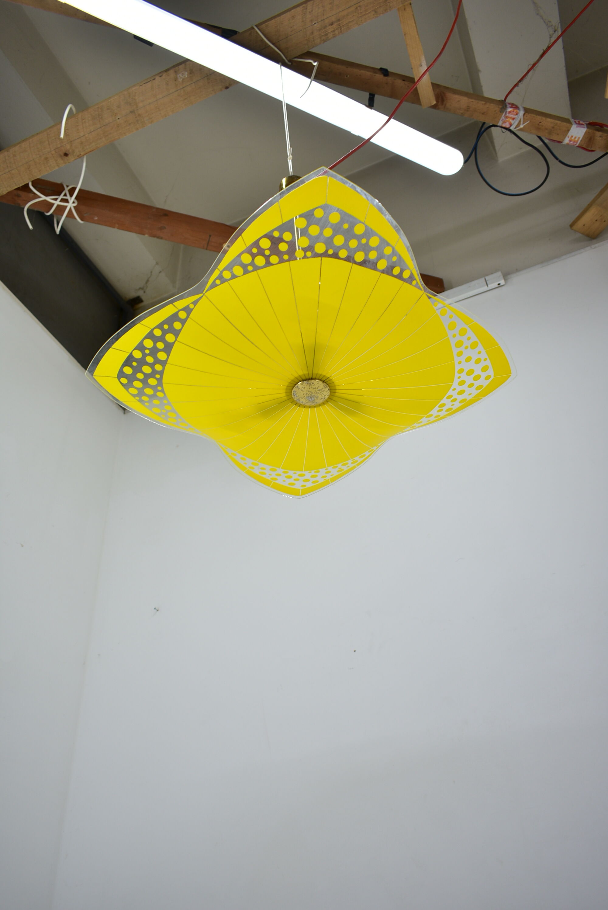 Midcentury Glass Pendant / Šenov, 1960s