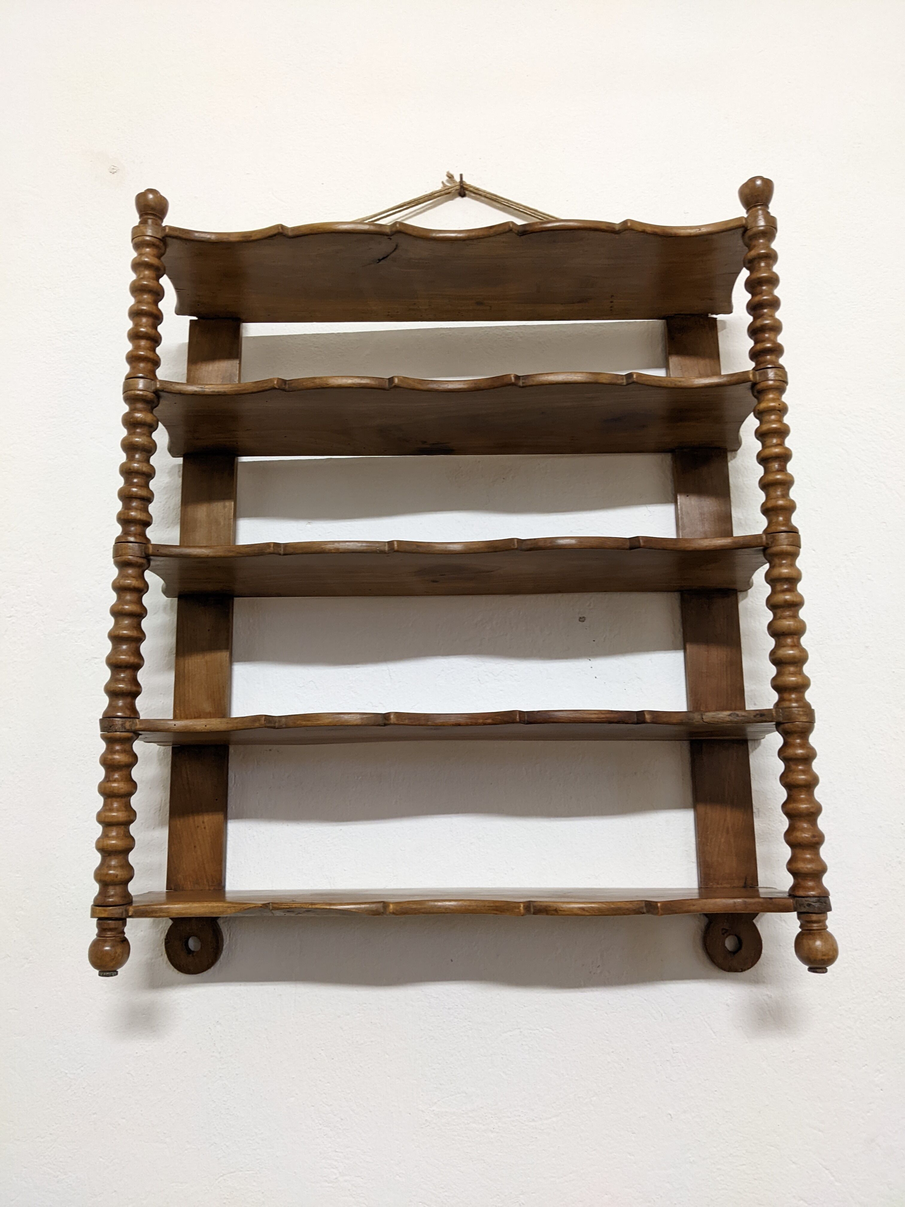 Wooden wall shelf turned late nineteenth century