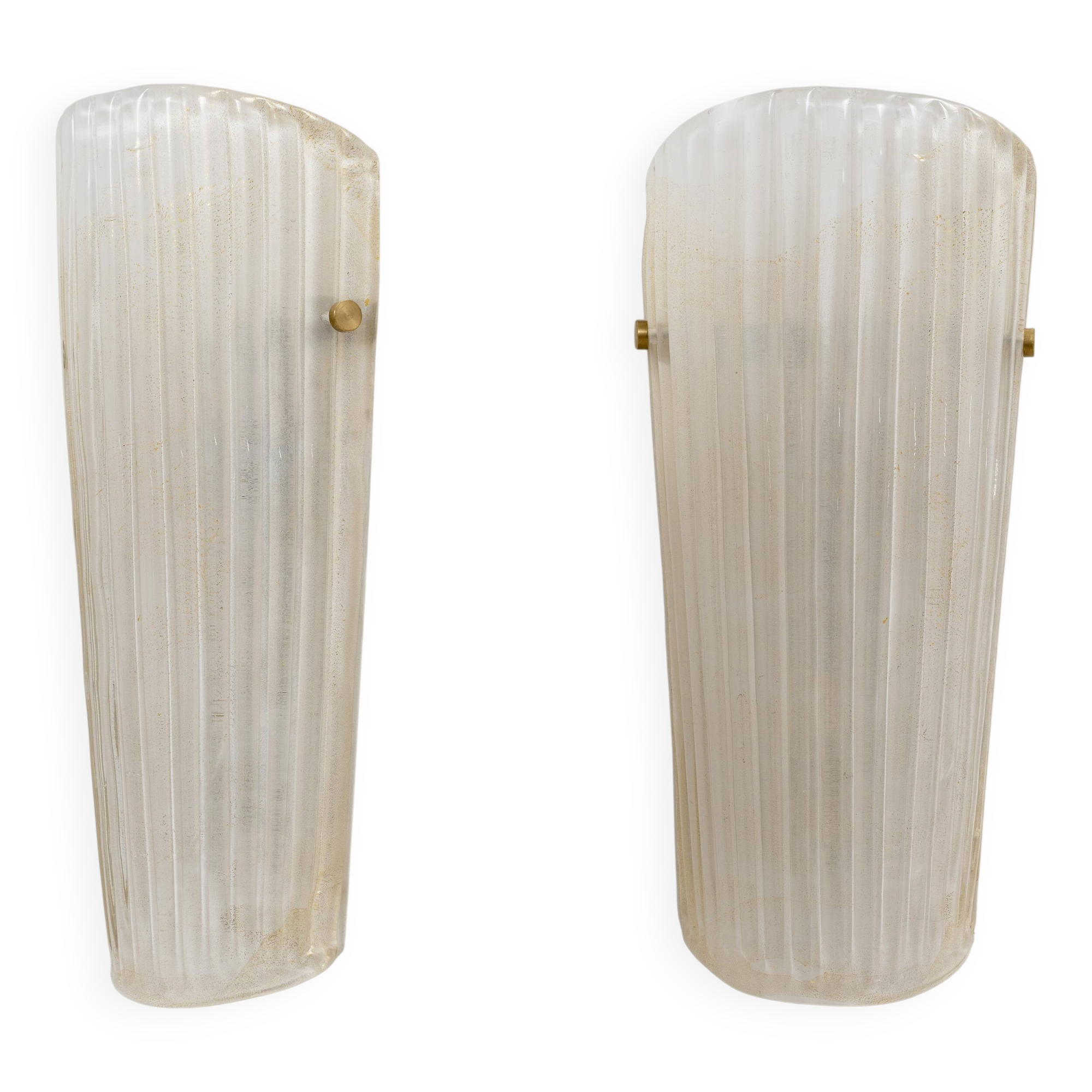 Pair of Murano Glass Sconces with Gold Dust Inclusions