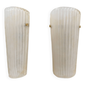 Pair of Murano Glass Sconces with Gold Dust Inclusions