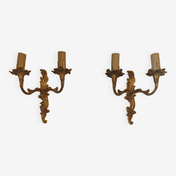 Pair of flame wall lights