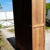 Antique Napoleon 3 bookcase, two doors, 1 drawer, solid walnut, raw wood