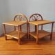 Pair of vintage rattan bedside tables - side tables