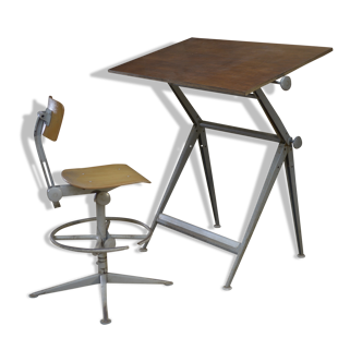 Reply model desk set and vintage chair by Wim Rietveld and Friso Kramer Result, 1950
