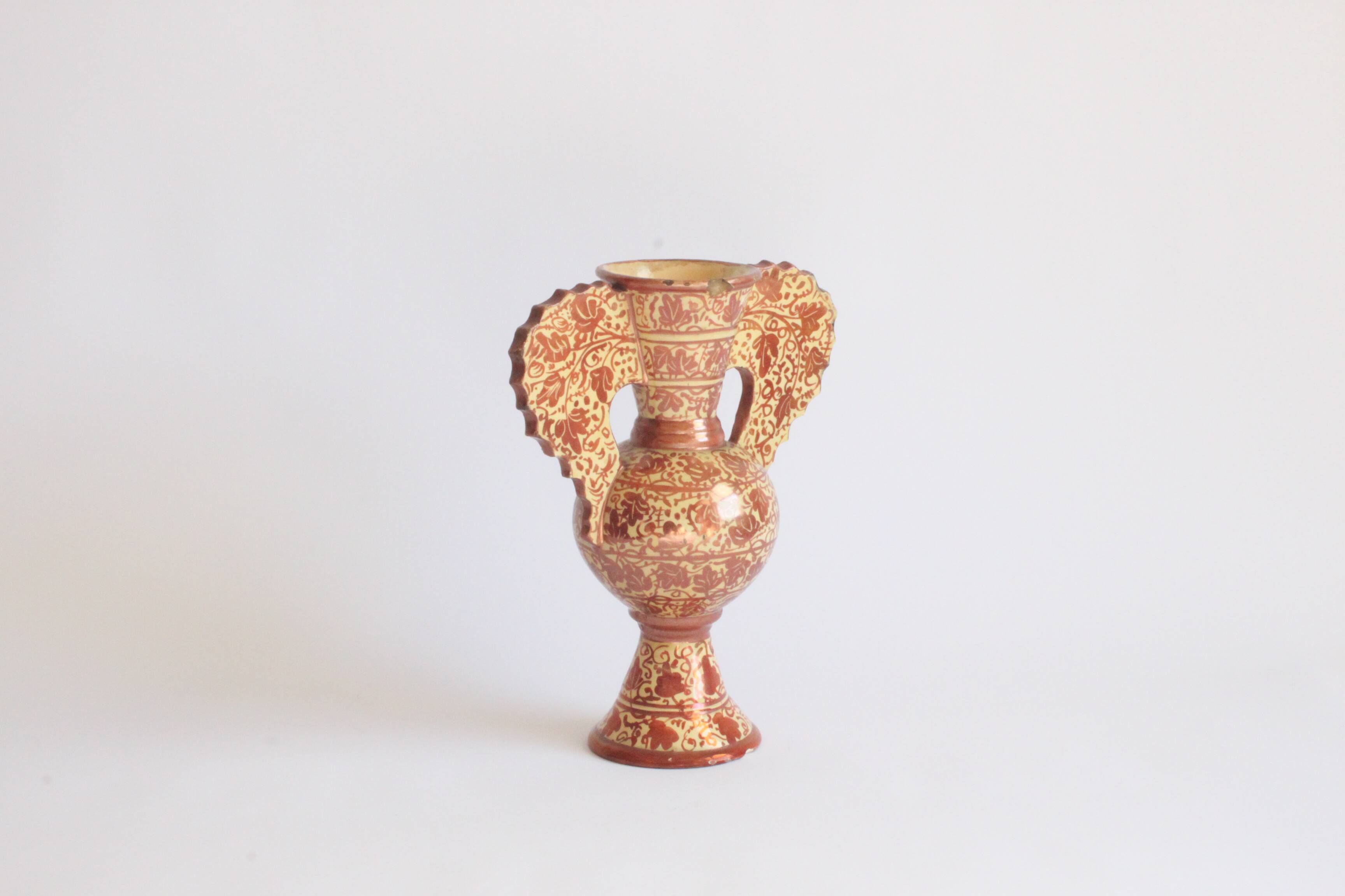 Neoclassical Spanish Copper Lustre Vases, 19Th