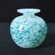 🌊 Speckled blue-green blown glass vase — vintage style