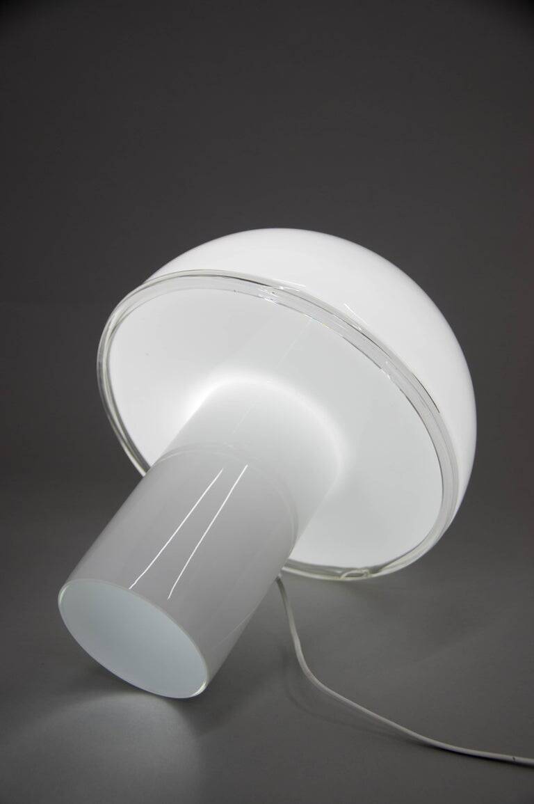 Large Italian Opaline Glass Table or Floor Lamp by Fontana Arte, 2010s
