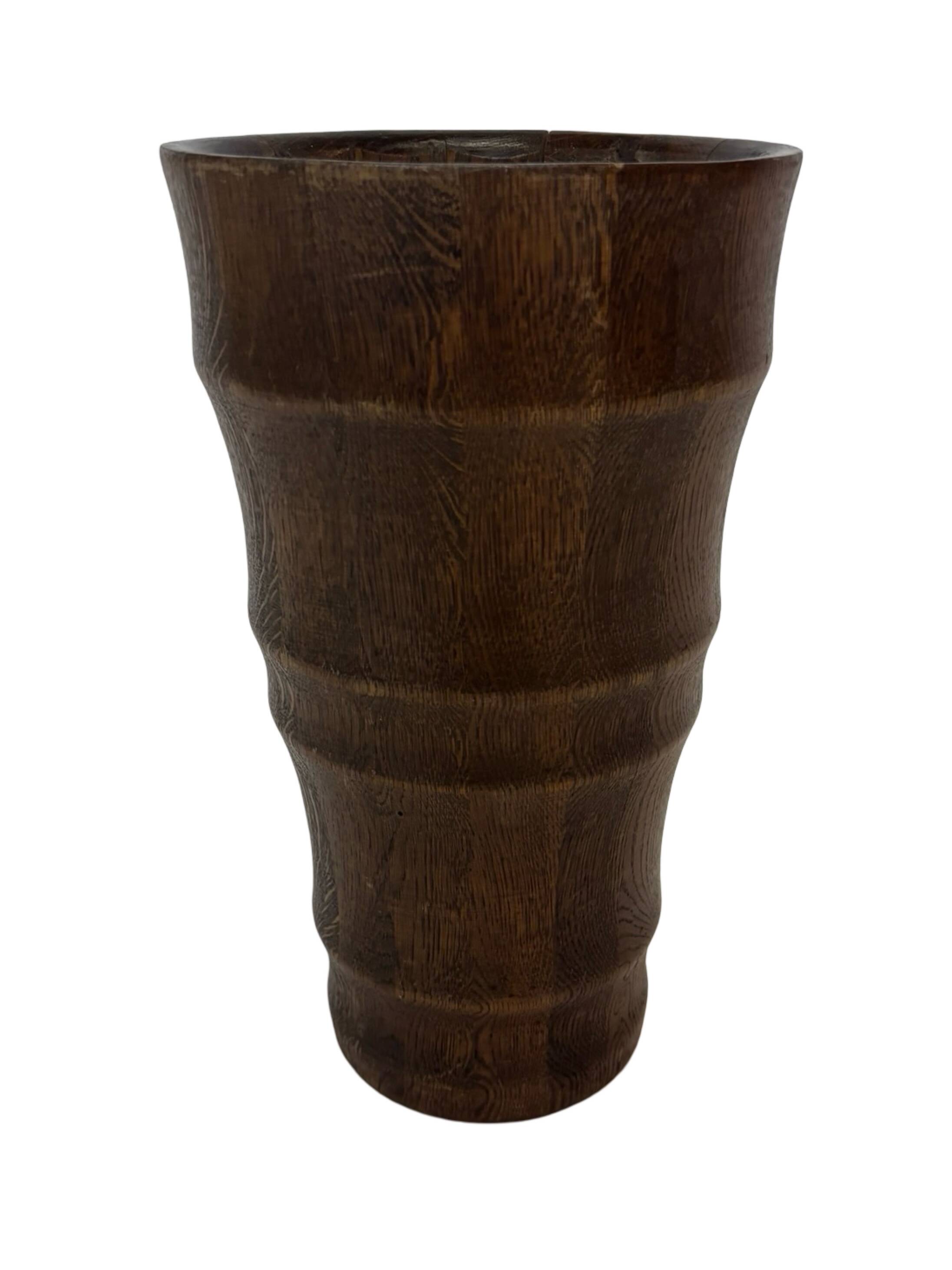 Vintage umbrella holder wooden basket storage 1960 minimalist design