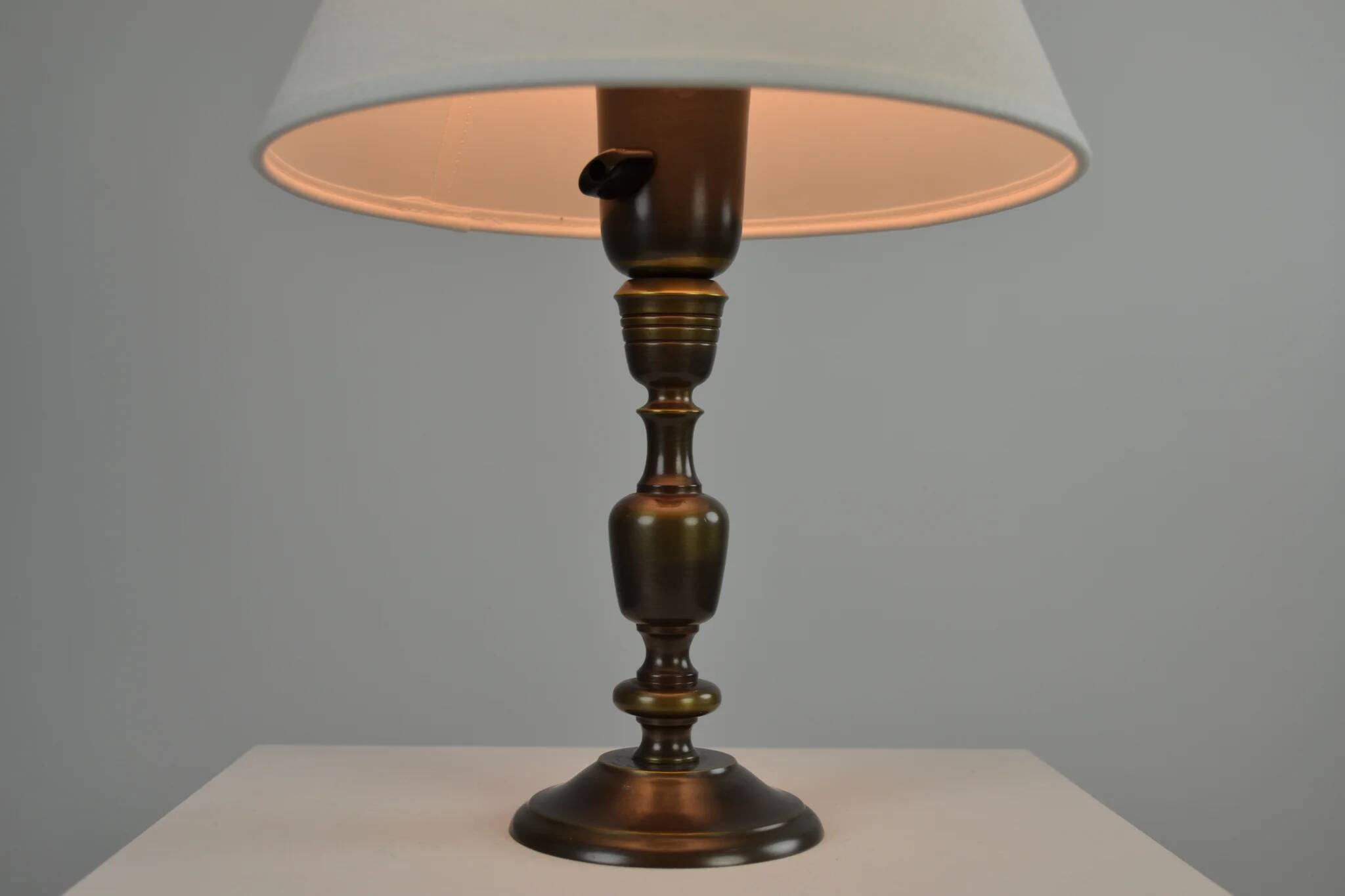 Table Lamp, Patinated Brass, Boréns, 1950s/60s, Sweden