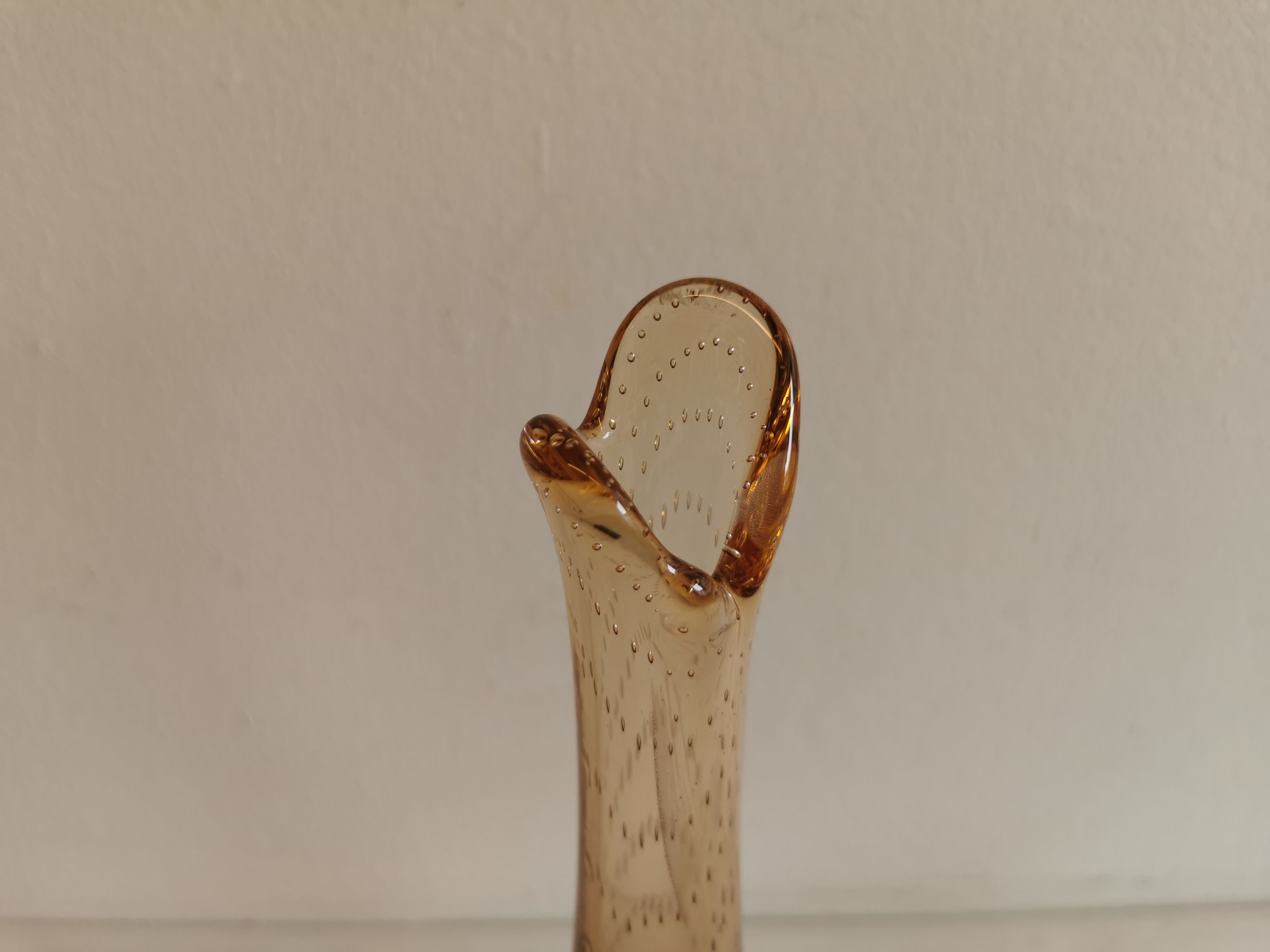 Golden orange orchid vase from Kastrup Glassworks 1950