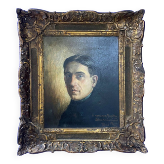 Tableau 1915 "Portrait de Merethy" signé René Prou