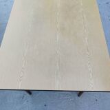 Large table with oak spindle top formica year 50