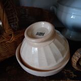 2 bowls Digoin Sarreguemines pink beige
