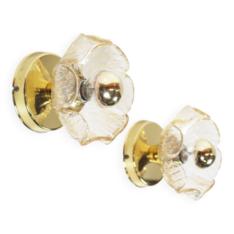 Pair of glass 'flower' sconces by Leclaire & Shaffer