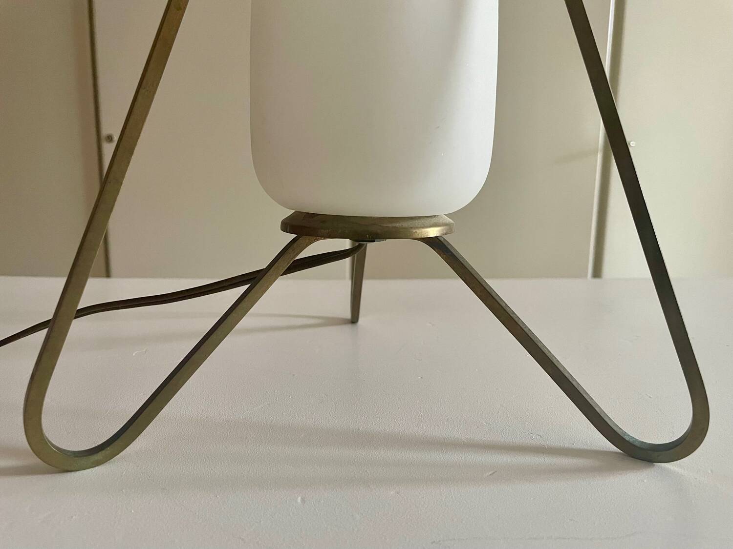 Space age opaline brass lamp from the 60s