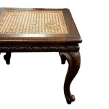 Solid carved walnut stool, early 1900s