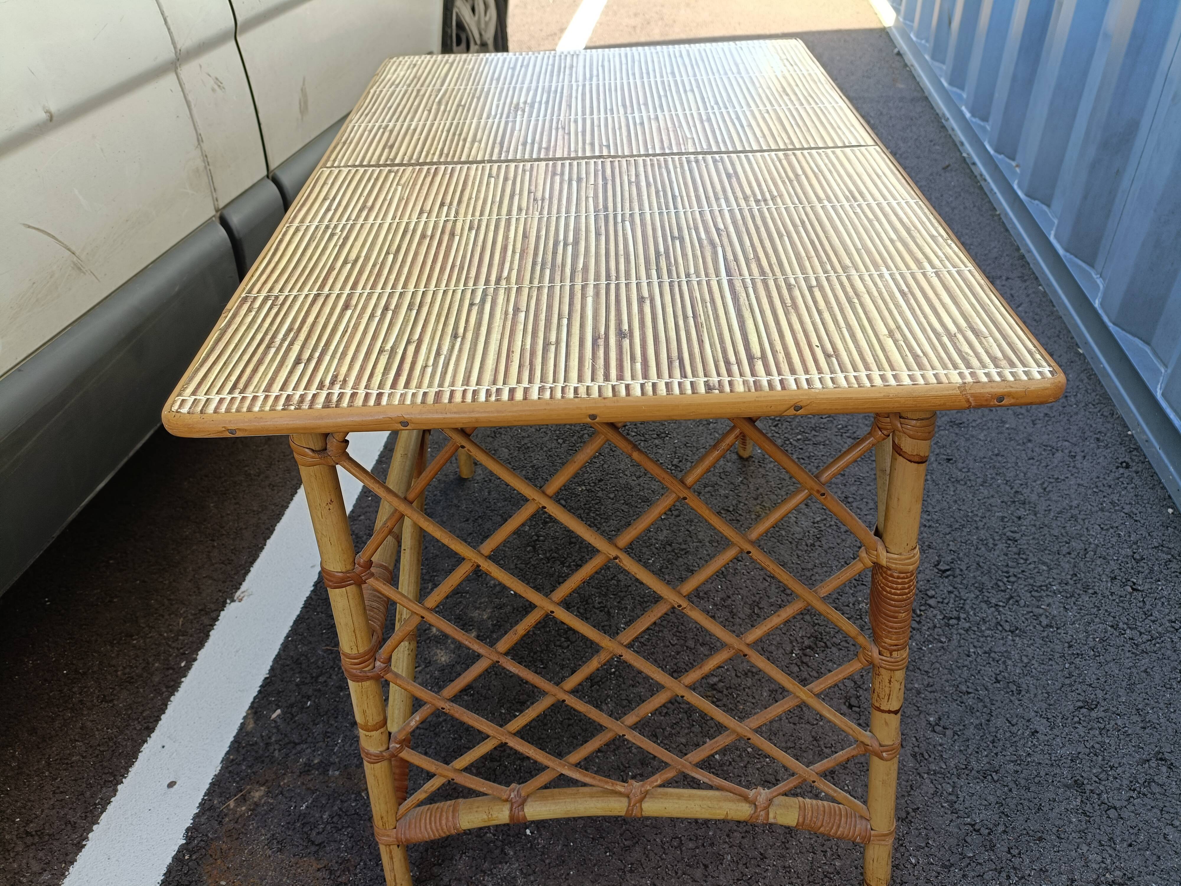 Desk in vintage rattan XXeme