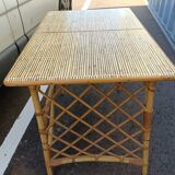 Bureau ancien en rotin vintage XXeme