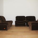 Modular armchairs panarea chenille by lev & lev, 1970s, set of 5