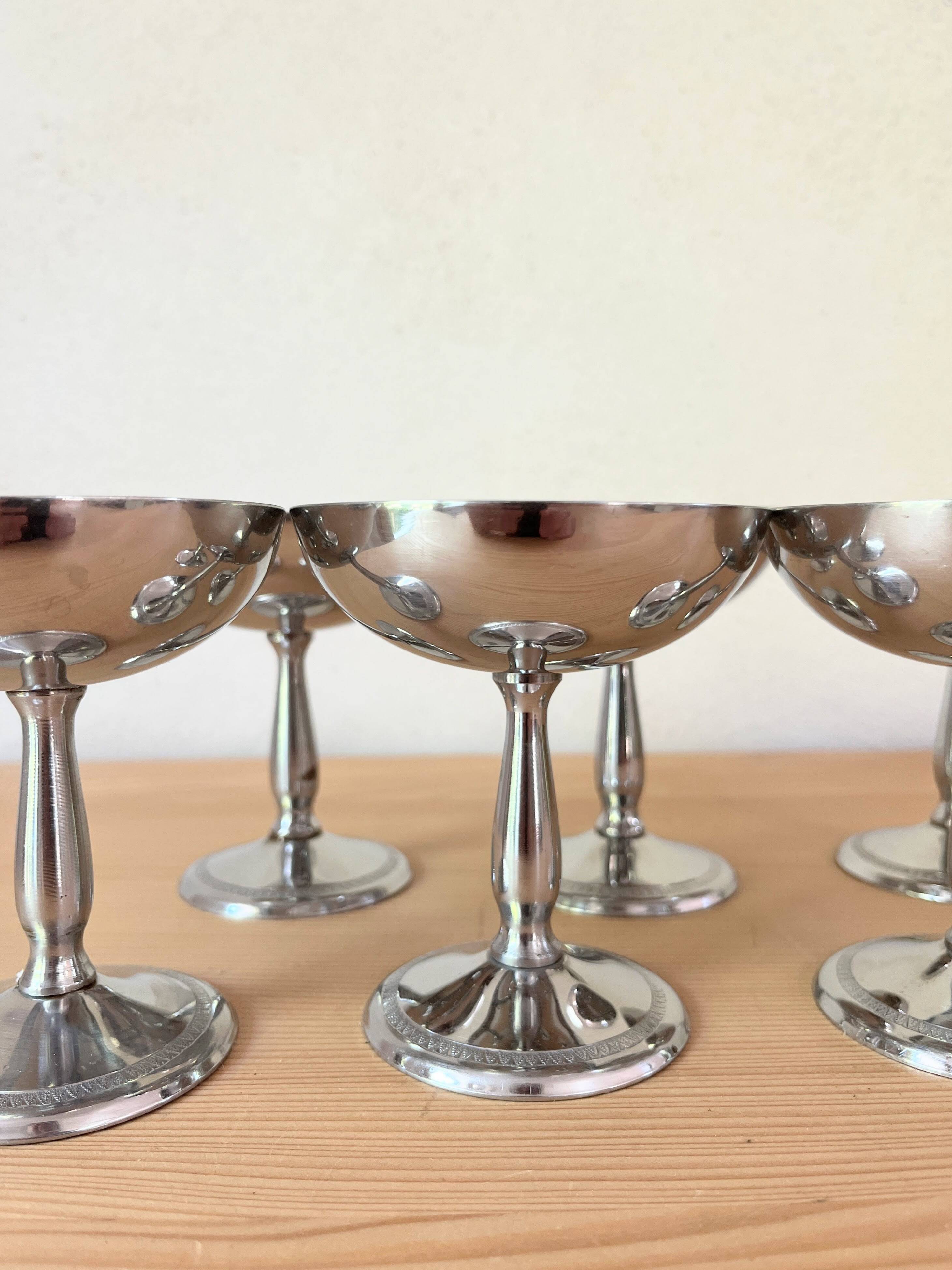 6 coupes à glace en inox