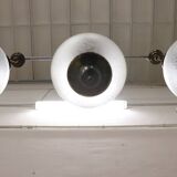 Lampes à Suspension en Laiton et Verre, 1960s, Set de 3