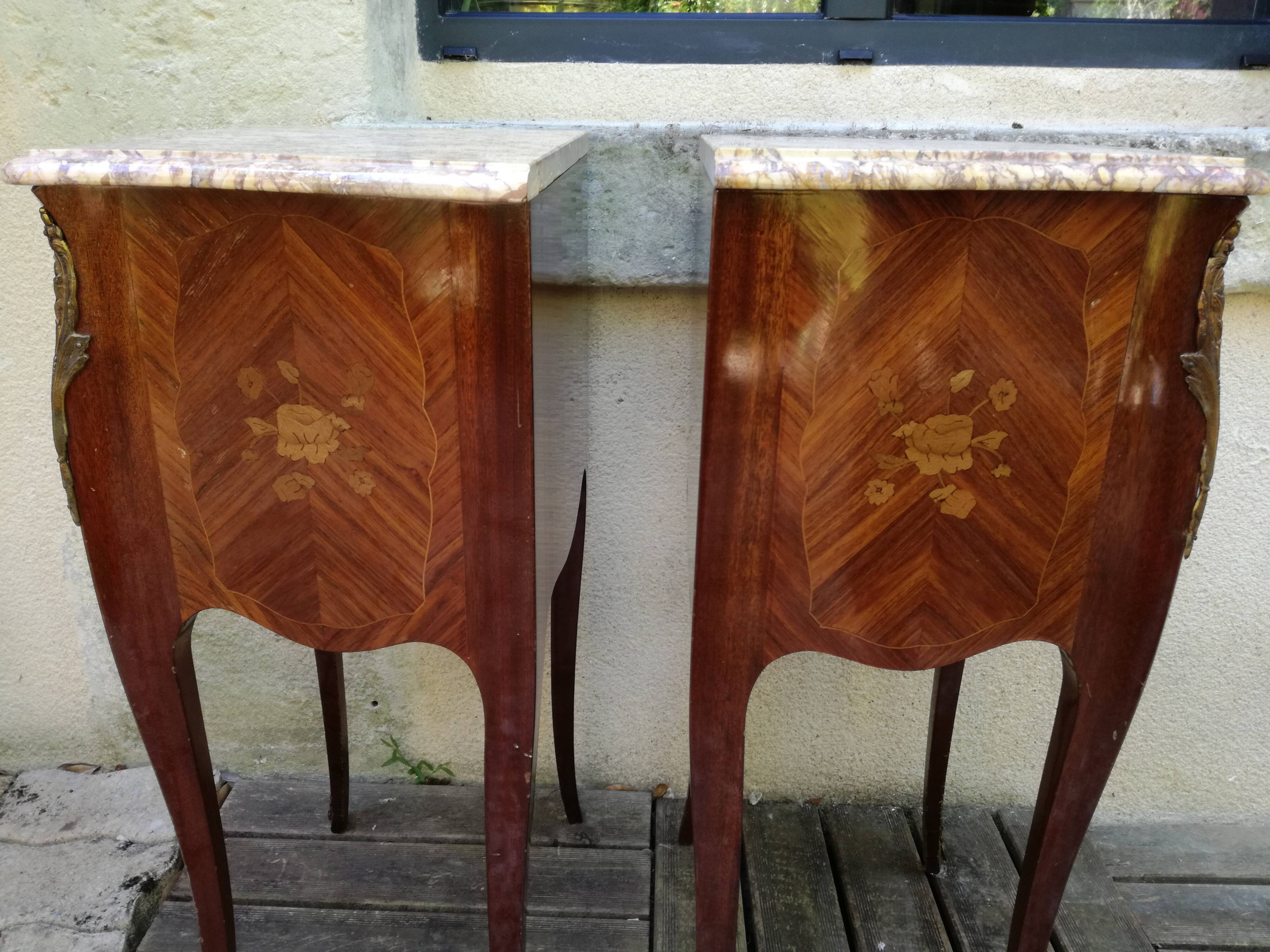 Pair of Louis XV bedside numbered