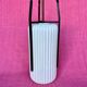 LAMP/IRON SUSPENSION FORGED OPAQUE WHITE GLASS CYLINDRICAL TUBE