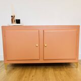 Terracotta painted wooden sideboard