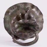 Empty Bowl Japanese Pocket On Piedouche In Lotus Ikebana with The Frog