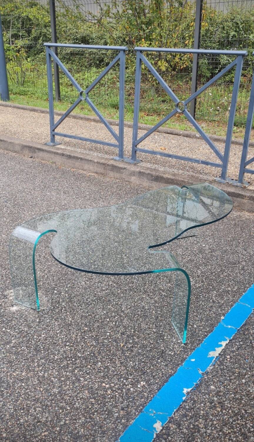 Glass coffee table by Hans von Klier for Fiam - 1990