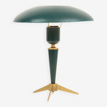 Lampe Bijou Iconique Louis Kalff Vert et Or Ufo Mid Century Design 32cm