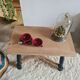 Table basse vintage chêne brut et noir