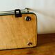 Vintage wall-mounted coat rack in wood and chrome metal with mirror