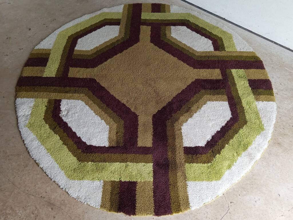 Tapis space age en laine, années 70