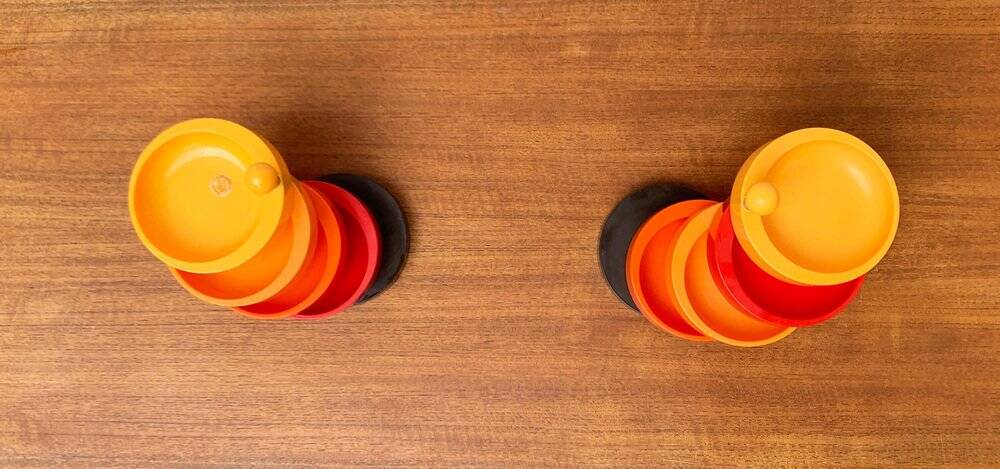 Extendable space-age pivoting bowls from the mid-century by Emsa, 1960s, set of 2.