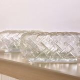 Pair rectangular ceiling or wall flush mount lamps