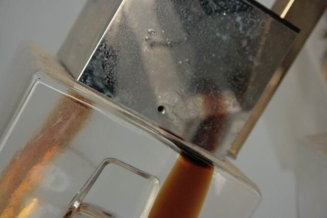 Chandelier 1970 design glass and stainless steel