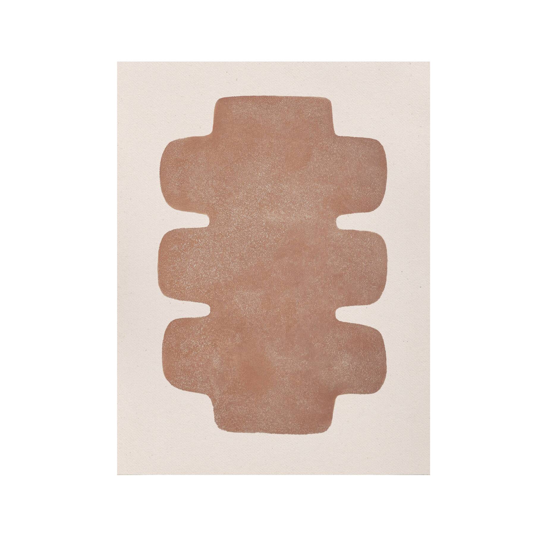 Painting on terracotta paper signed Eawy