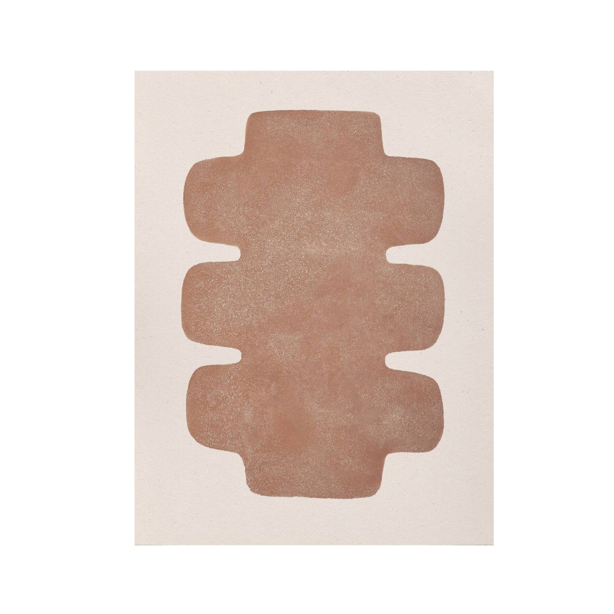 Peinture sur papier terracotta signée Eawy