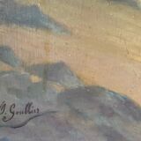 Tableau ancien bord de mer